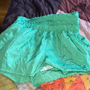 Green Free People Movement Running Shorts Large